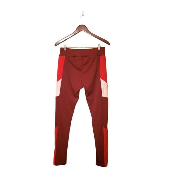 Puma Womens Leggings Red XL Ribbed Full Length Plus Size Pants Logo - Picture 5 of 8